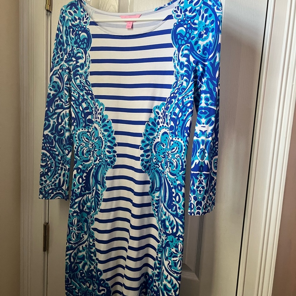 EUC XS Lilly Pulitzer Nila Dress in Brilliant Blue Moon Jellies